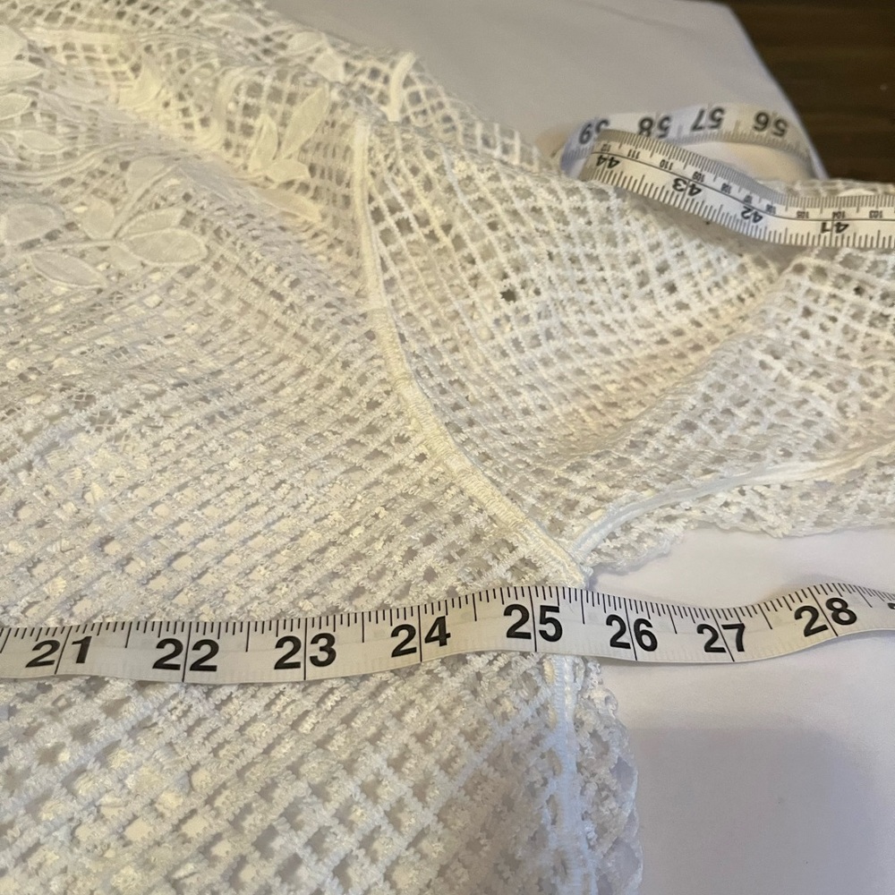 FARM Rio Cream Lace Button-Down Blouse - Picture 9 of 13